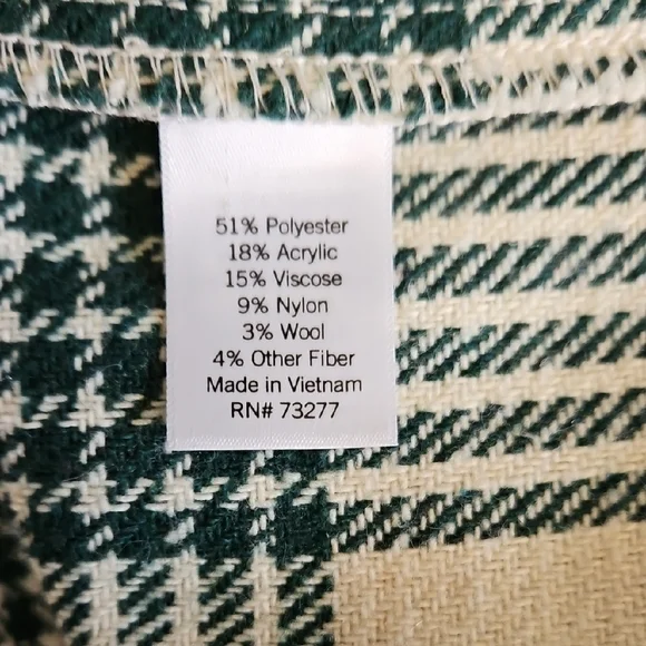 LC Lauren Conrad Green and White Utility Jacket with Plaid Pattern - Picture 7 of 8